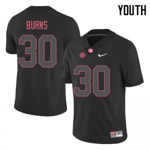 NCAA Youth Alabama Crimson Tide #30 Ryan Burns Stitched College 2018 Nike Authentic Black Football Jersey MD17G70OD